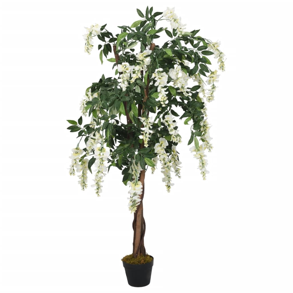 Artificial Wisteria Tree 1260 Leaves 180 cm Green and White